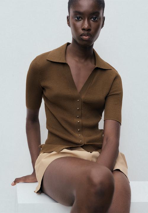 MANGO - Jersey mocha - dark brown
