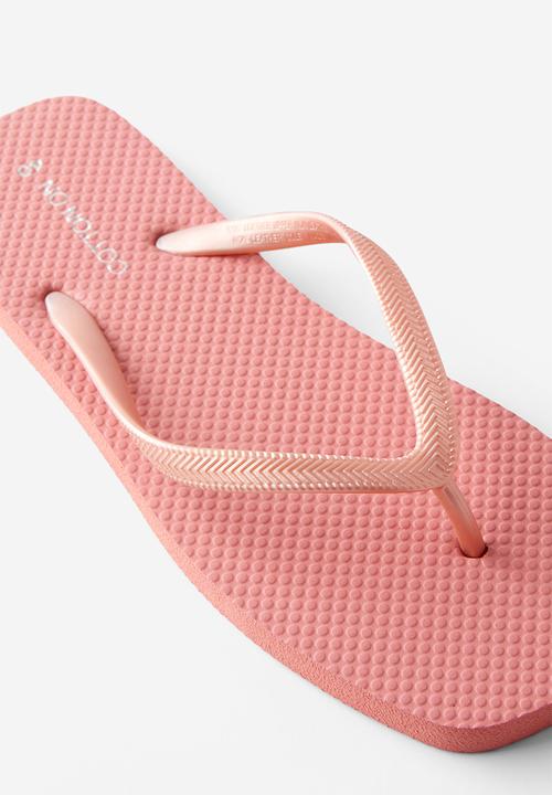 Cotton On - Square toe flip flop - pink metallic