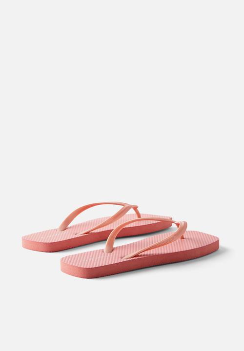 Cotton On - Square toe flip flop - pink metallic