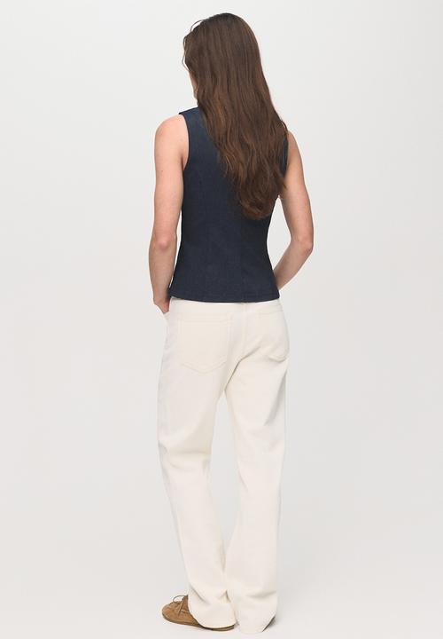 MANGO - Top dena  -  medium blue