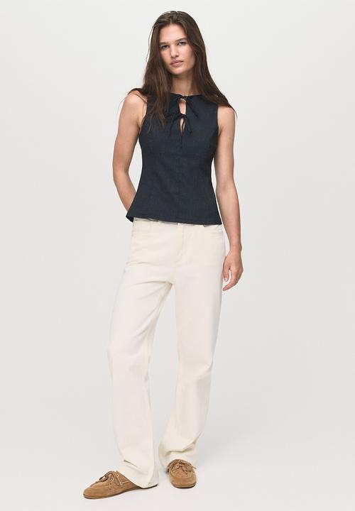 MANGO - Top dena  -  medium blue