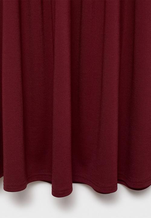 MANGO - Skirt tabla-h -  dark red