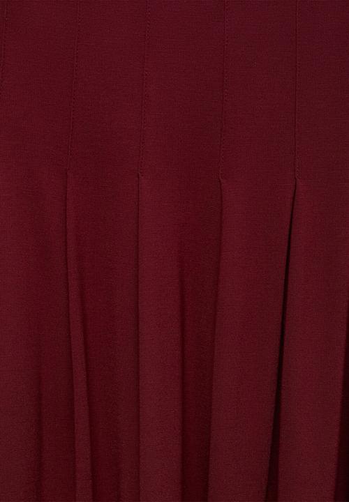 MANGO - Skirt tabla-h -  dark red