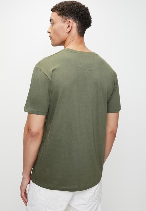 Brave Soul - Crew Neck T-shirt  - Light Khaki / Ecru Marl