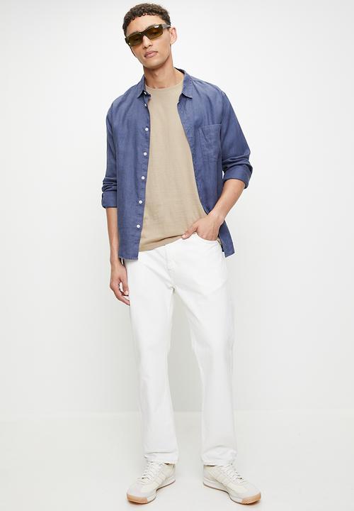 Brave Soul - Crew Neck T-shirt  - Mushroom & Light Khaki
