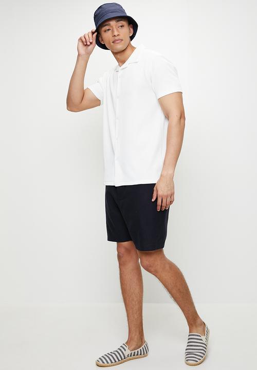 Brave Soul - Revere Collar Shirt - Cream