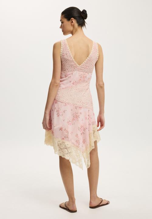Cotton On - Spliced lace dress - pink print
