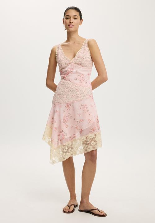 Cotton On - Spliced lace dress - pink print