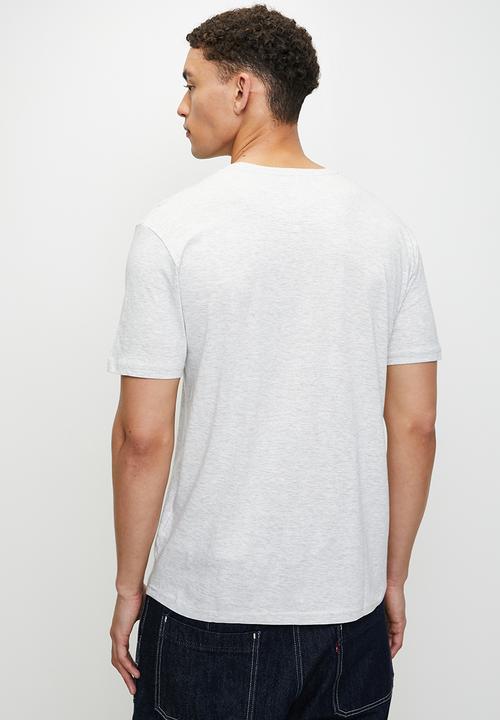 Brave Soul - Crew Neck T-shirt  - Ecru Marl & Rich Navy