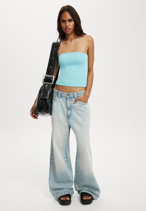 Cotton On - All day tube top - aqua crush