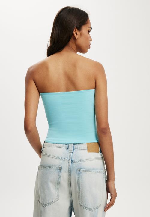 Cotton On - All day tube top - aqua crush