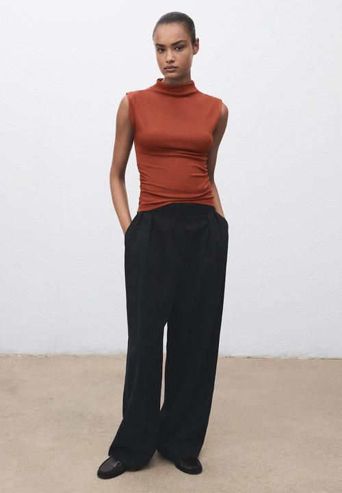 MANGO - T-shirt julia -  dark red