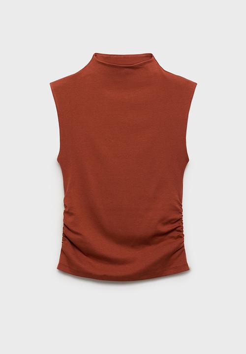 MANGO - T-shirt julia -  dark red