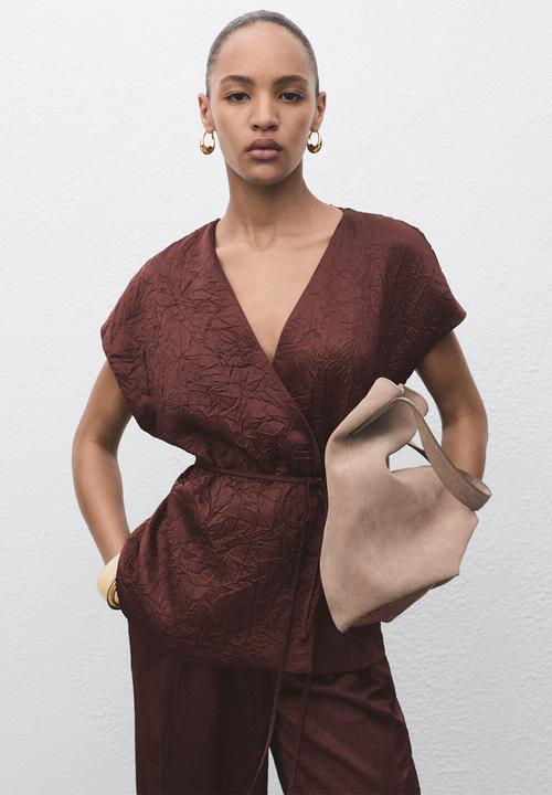 MANGO - Vest flor -  dark brown