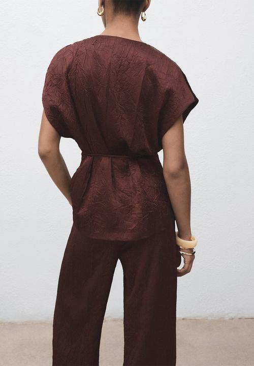 MANGO - Vest flor -  dark brown