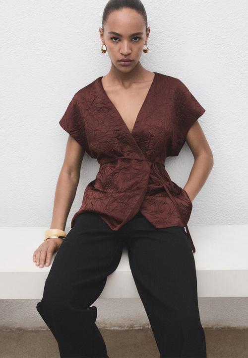 MANGO - Vest flor -  dark brown