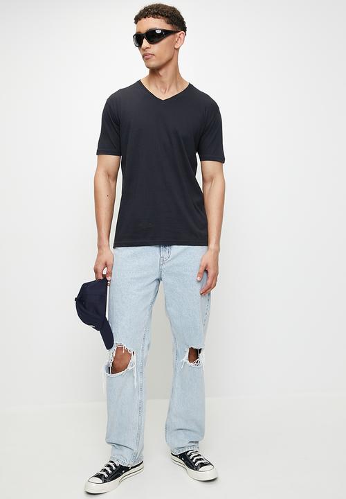Brave Soul - V-Neck Short Sleeved Tshirt - Dk Navy