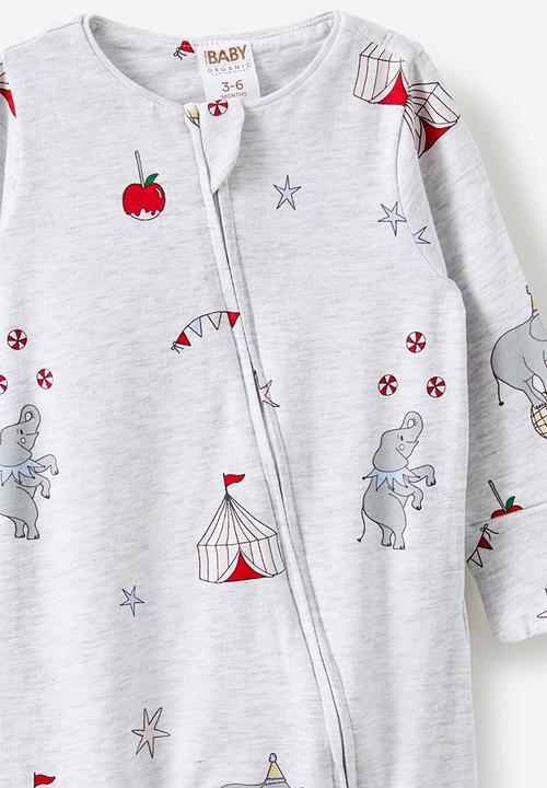 Cotton On - The long sleeve zip romper - snow marle/carnival friends