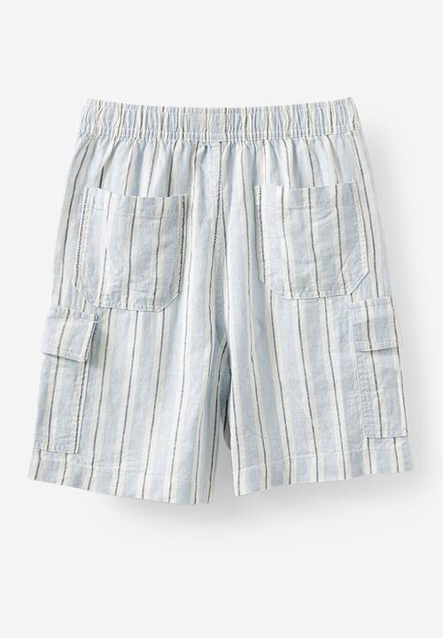 Cotton On - Landon cargo short - dawn blue/dark vanilla stripe