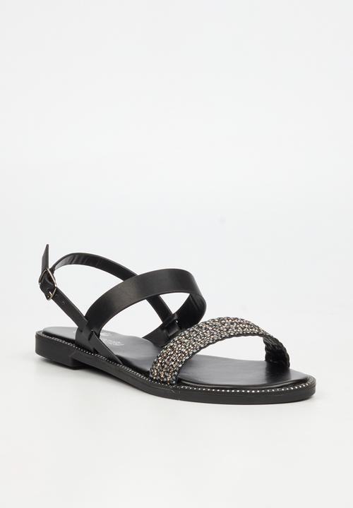 Butterfly Feet - Frost 17 Open Toe Slingback - Black