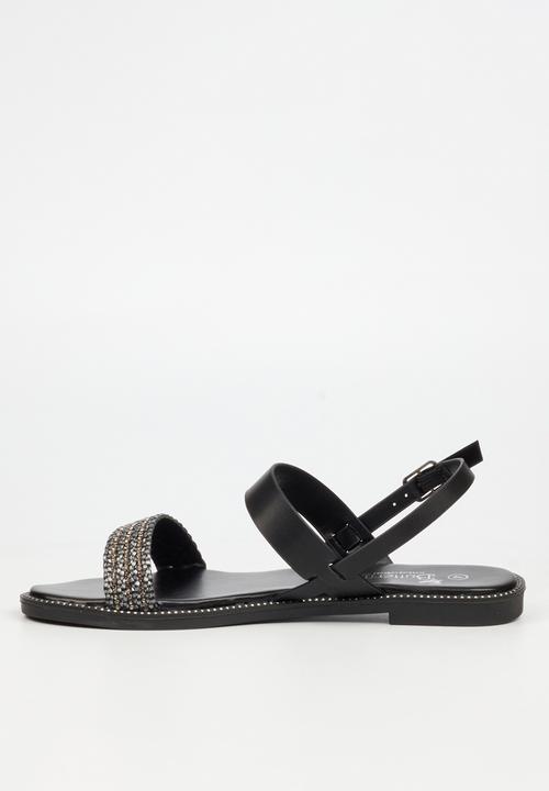 Butterfly Feet - Frost 17 Open Toe Slingback - Black