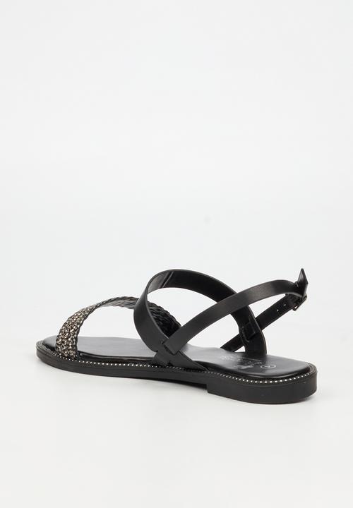 Butterfly Feet - Frost 17 Open Toe Slingback - Black