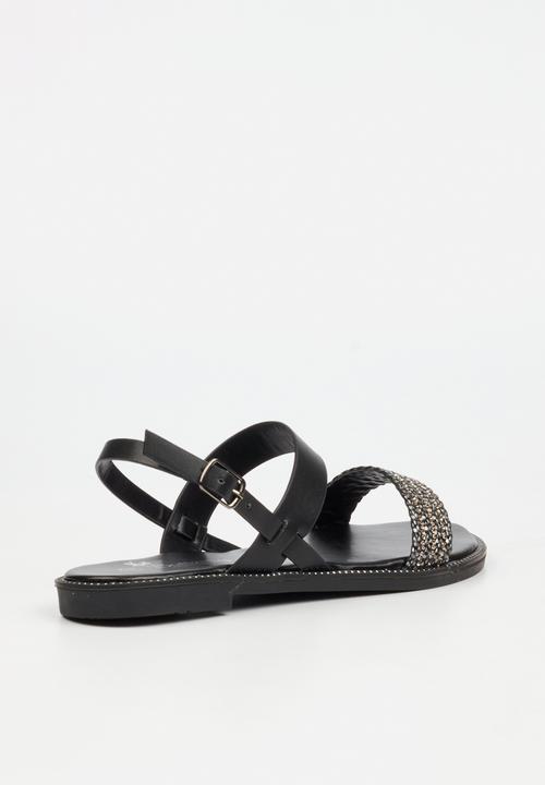Butterfly Feet - Frost 17 Open Toe Slingback - Black