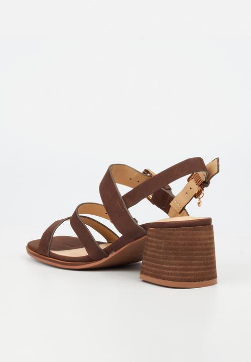 Miss Black - Jungle 2 chunky wooden heel - chocolate