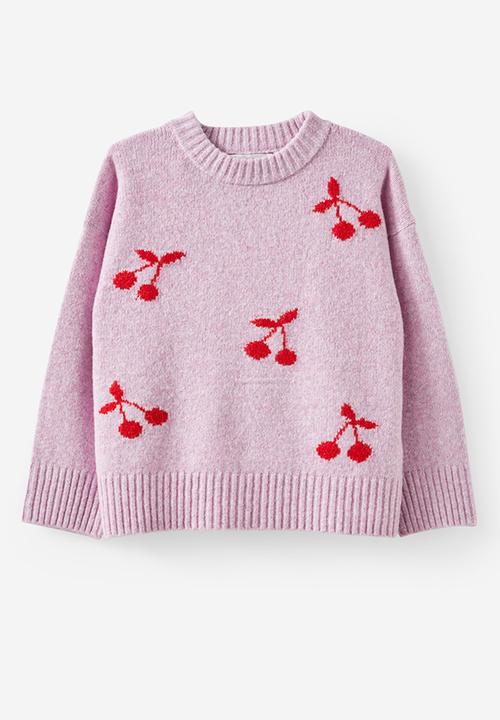 Cotton On - Sam soft knit jumper - chaulky mauve marle/red cherry