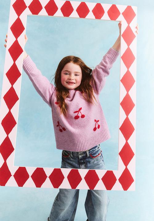 Cotton On - Sam soft knit jumper - chaulky mauve marle/red cherry