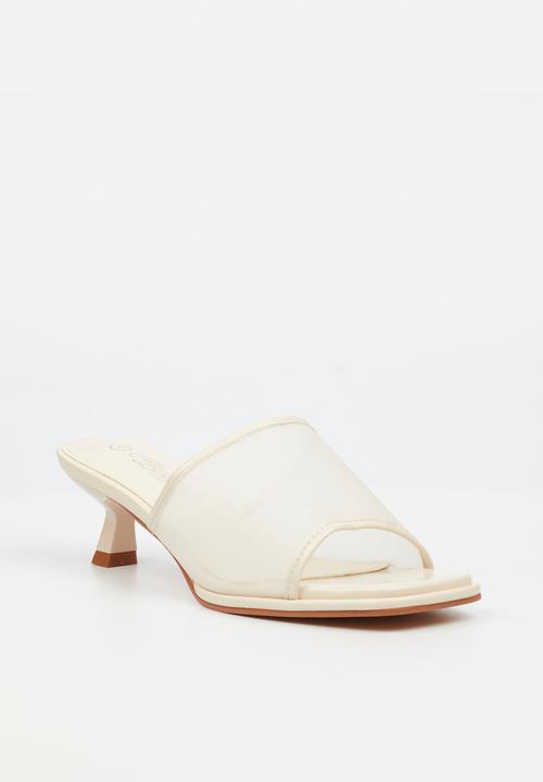 Miss Black - Parsley 2 comfort sock mesh mule kitten heel  - bone