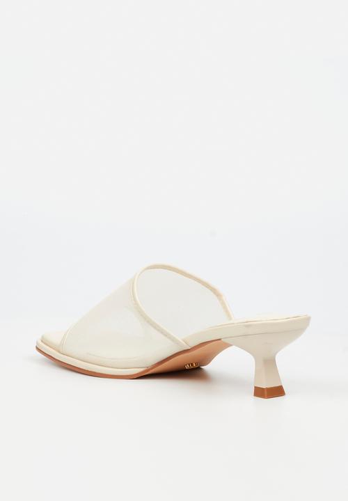 Miss Black - Parsley 2 comfort sock mesh mule kitten heel  - bone
