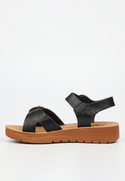 Butterfly Feet - Xara 7 Open Toe Ankle Strap - Black