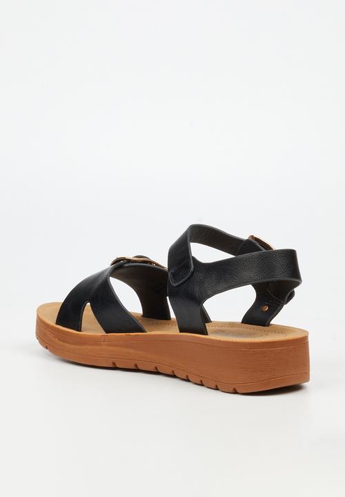 Butterfly Feet - Xara 7 Open Toe Ankle Strap - Black
