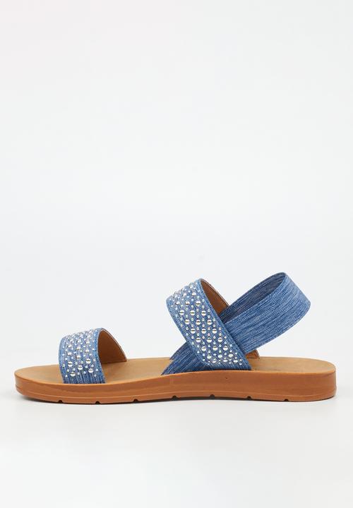 Butterfly Feet - Zina 23 Open Toe Slingback - Blue