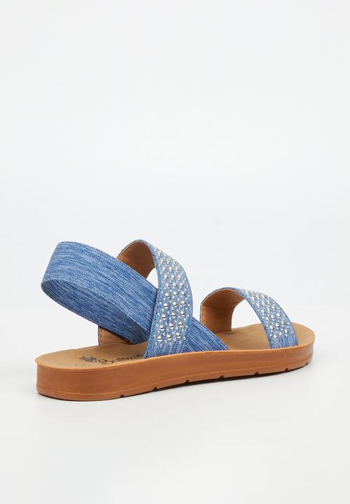 Butterfly Feet - Zina 23 Open Toe Slingback - Blue
