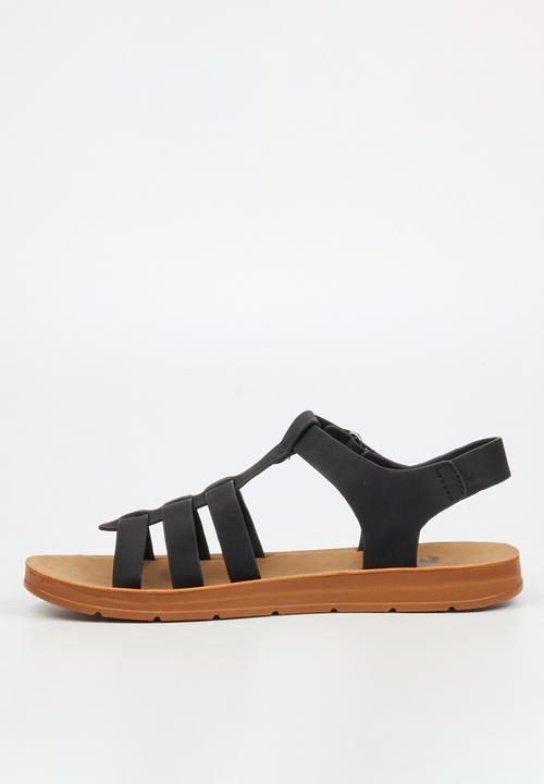 Butterfly Feet - Zina 24 Open Toe Ankle Strap - Black