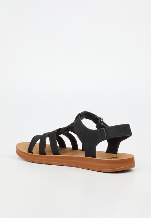 Butterfly Feet - Zina 24 Open Toe Ankle Strap - Black