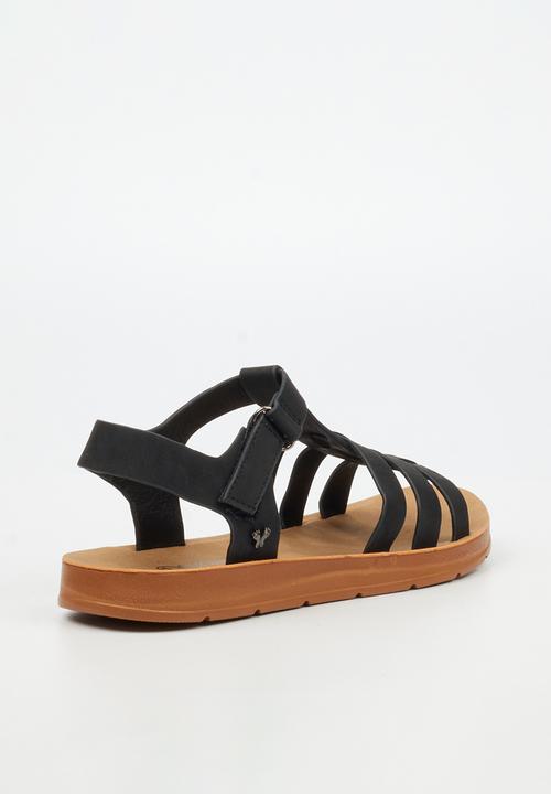 Butterfly Feet - Zina 24 Open Toe Ankle Strap - Black