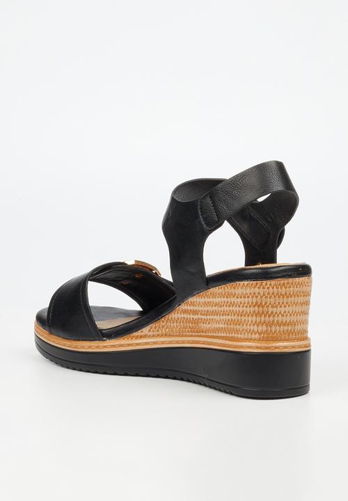 Butterfly Feet - Lyndi 1 Open Toe Ankle Strap - Black