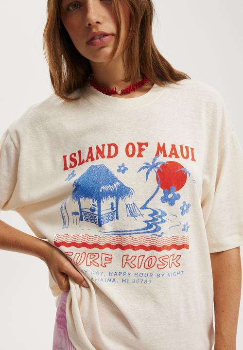 Cotton On - The boxy graphic tee - island of maui/coconut