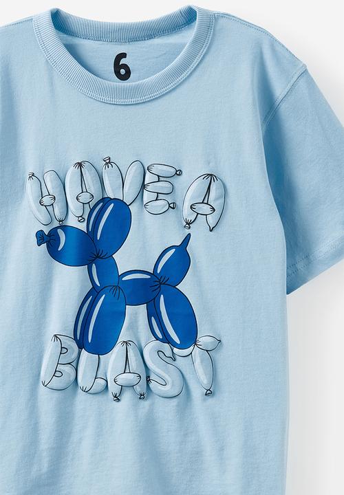 Cotton On - Poppy oversize graphic print tee - pers sky blue/have a blast