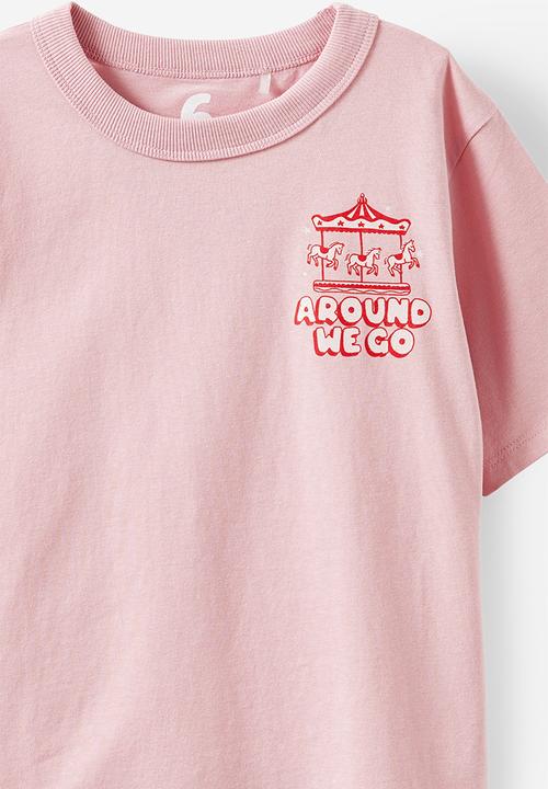 Cotton On - Poppy oversize graphic print tee - marshmallow/around we go