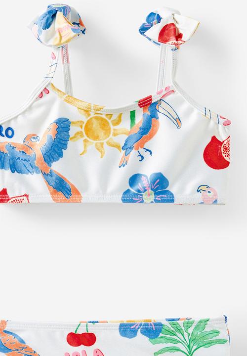Cotton On - Peggy bow bikini - dark vanilla/tropical birds