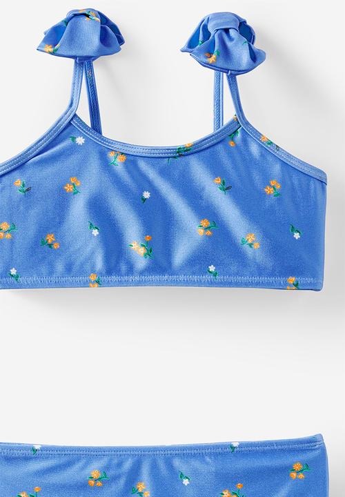 Cotton On - Peggy bow bikini - deep sea blue/floral
