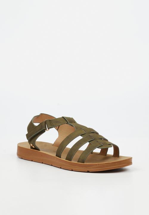 Butterfly Feet - Zina 24 Open Toe Ankle Strap - Green