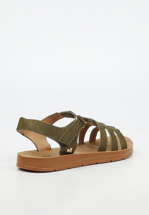 Butterfly Feet - Zina 24 Open Toe Ankle Strap - Green