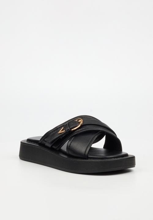 Viabeach - COCONUT 28 Thick Cross Strap Sandal - Black