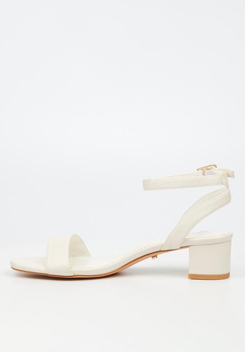 Miss Black - BINA 4 Low Block Heel - White