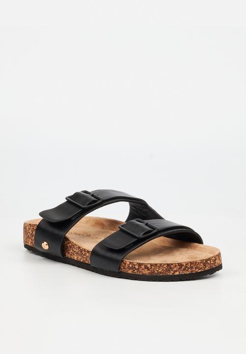Viabeach - QORK 7 Comfort Sock Double Strap Qork Sandal - Black